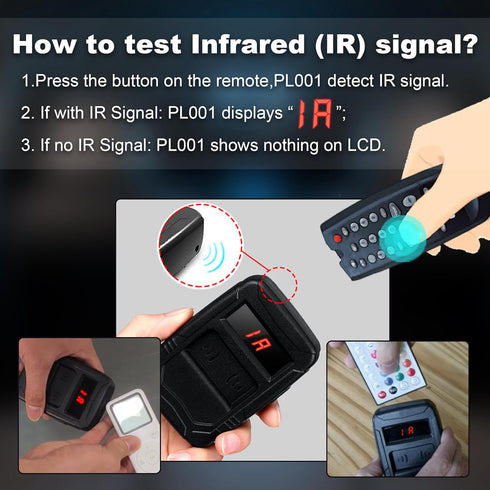 10 MHZ-1000 PL001 315/433/868/902MHZ, WOYO Car Key Fob Tester RF Frequency Tester MHZ, Remote Control Detector Infrared