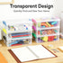 Extra Large Clear Pencil Box for Crayons, Markers, Art Supplies, Plastic Hard Pencil Case with Secure Lid, Stackable