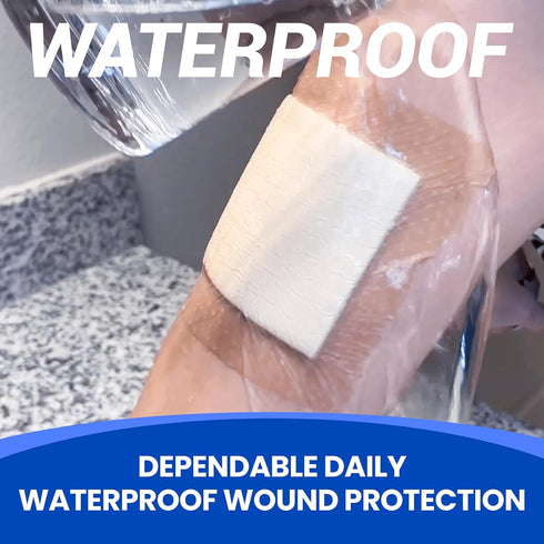 4x4 10 Large Waterproof Bandages Silicone Foam Dressing for Sensitive Skin Wound Care, Adhesive Cohesive Pad