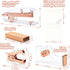 UPIHO Rose Gold Office Supplies Set, Stapler and Tape Dispenser with Clips, Scissors, and Sticky Notes