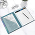 Hongri Clipboard Folio with Refillable Lined Notepad, Clipboards with 5 A4 Folders, Spiral Clip Board Portfolio, Blue