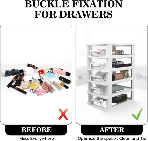 Drawer Storage Plastic Drawers Organizer: 5-layer Office Desk Organizer with Drawers, Small Plastic Drawers Organizer