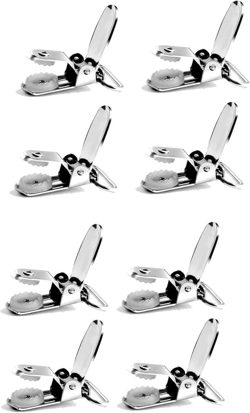 Buyless Fashion 1” Heavy Duty Metal Clips - 8 Clips for Suspenders, Pacifiers, Bib Clips, Toy Holder