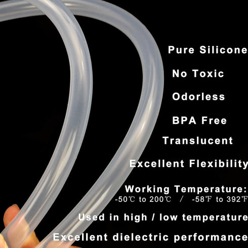 5/8" 3/4" 16ft (16.4ft) Silicone Tubing ID x OD - Length Food Grade Silicon Tube Flexible High Temp Pure Silicone Hose