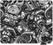 Gaming Mouse Pad with Automobile Car Parts Pattern, Monochrome Black and White Non-Slip Rubber for Computers