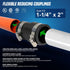 Supply Giant 6I52 Flexible PVC Reducing Coupling, 2.4" x 1.6" Inner Diameter for 2" x 1-1/4 Nominal Pipe, Black
