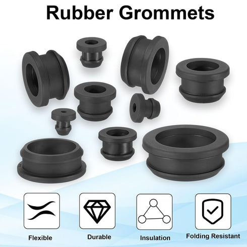 16mm 5/8 Inch Hole,1/2 Inch Grommets, 12Pcs Grommet PATIKIL / Drill ID Rubber Top Hat for Wiring Eyelet Ring Gasket
