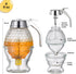 ANABIUP 8 Glass Honey Dispenser Ounces - Drip-Free Honey Jar With Glass Stand, Kitchen Leak-Proof Syrup Dispenser