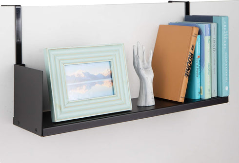 Wallniture Libro Cubicle Shelf - 24" Cube Storage Organizer with Hooks, Home Office Desk Organizer (Black)