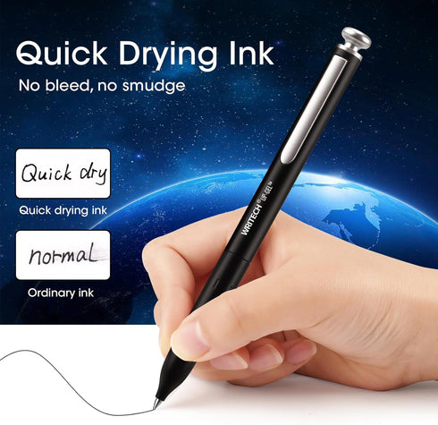 WRITECH Premium Gel Pens Fine Point 0.7mm Black Ink Pen 2ct with 2 Refills No Smear & Quick Dry Luxury Up-Gel