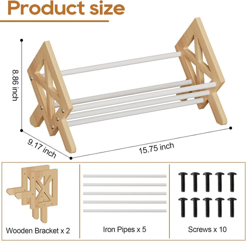 Wood Desktop Bookshelf Organizer - Tilting Bookcase for Books/CDs/Magazine Display, Office Tabletop Storage Rack (White)