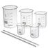 Glass Beakers Set - Science, Chemistry Classroom Supplies - Borosilicate Glass - Education, Research Equipment for Industrial and Academic Labs (50-600mL, 5-Pack)