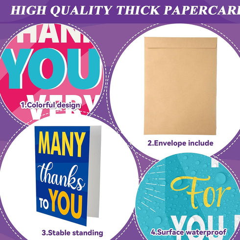 6PCS 14 21 Inch Large Thank You Cards Big x Thank You Gifts Giant Gratitude Greeting Cards with Envelopes Appreciation