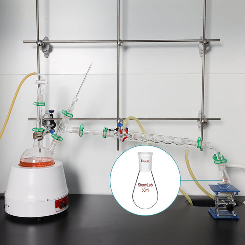 Stonylab Borosilicate Single Neck Glass Heavy Wall Recovery Flask Rotary Evaporator Flask, 1L with 24/40 Outer Joint