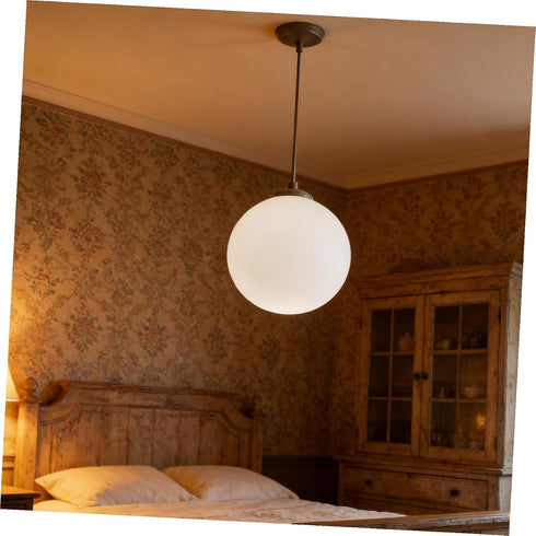 120mm Kisangel Frosted Glass Globe Lampshade round Ball Pendant Light Cover Replacement for Ceiling Fan, Wall Sconce