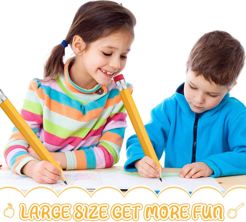 Leinuosen Giant Yellow Wooden Pencils, 14 Inch, 6 Pcs Fun Novelty Props for Kids, School, Office, Christmas Party Favors by Leinuosen