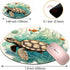 Round Mouse Pad with Coasters Set, Turtle World Map Design, Non-Slip Rubber Mousepad for Computers, Desk Decor