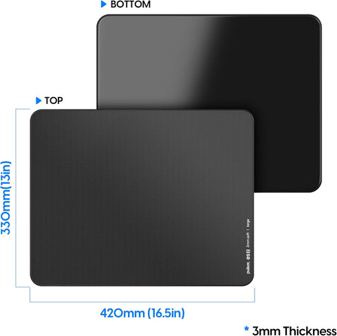 Pulsar ES2 Esports Professional Level Gaming Mouse Pad, 3mm Thickness, Anti-Slip Base, 16.5in x 13in, Black