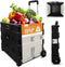 Inspired Living Ultra-Slim Rolling Collapsible Storage Pack-N-Roll Utility Carts, Medium, White & Black