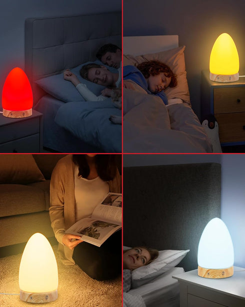 670nm Red Light Night Light Lamp for Sleep, Red Nightlight Desk Lamp with Zero Blue Light Multi-Color and Brightness