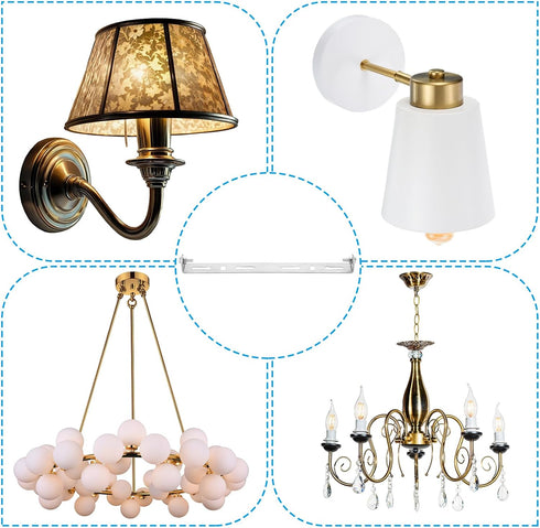 175mm (6.9") 2 Set PATIKIL Universal Light Fixture Mounting Bracket Kit, Light Crossbar Ceiling Light Plate with Screw