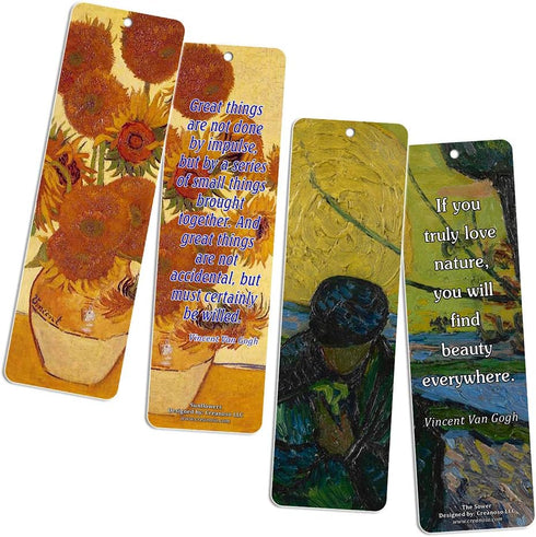 Loving Vincent Van Gogh Inspiring Quotes Bookmarker Cards, 36-Pack, Cool Classical Painting Art Print