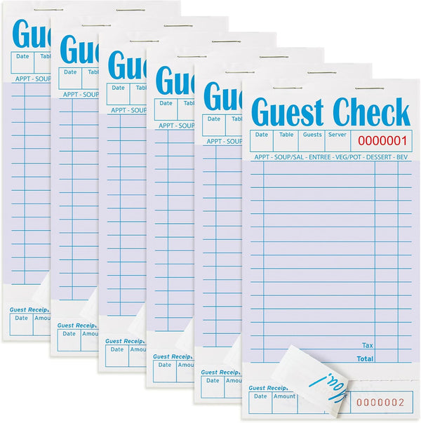 ZPARIK 6 Pack Purple Guest Checks Books for Servers Server Note Pads,