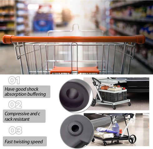 XYgdhqpt Set 2 360 of Shopping Cart Replacement Wheel Couplings Fit for Utility Cart/Shopping Cart with Rolling Swivel