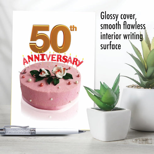 The Best Card Company 50th Milestone Anniversary Card with Envelope for Men, Women - 50 Loving Years of Marriage