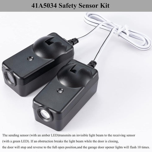 41A5034 Garage Safety Sensor Kit for Liftmaster Sears Chamberlain Craftsman Garage Door Openers, 2 Sensors
