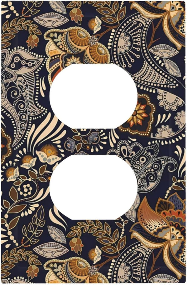 Outlet Covers Paisley Pattern Flower Cashew Flower Plant 1 Gang Duplex Electrical