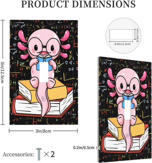 Sturin 1 3X5 Axolotl Reading Wall Plate Light Switch Cover Gang Single Toggle Toggle Switch Art Plates