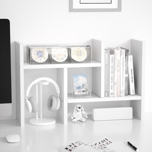 Jerry & Maggie Desktop Organizer Office Storage Rack Adjustable Wood Display Shelf