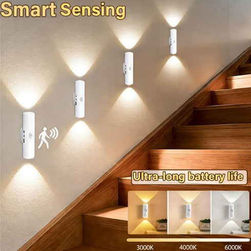 Generic (Black,3 Rechargeable Smart LED Motion Sensor Ambient Light, Smart Sensor Magnetic Dynamic RGB LED Light