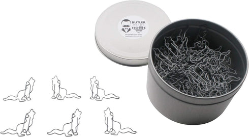 Wolf Shaped Paper Clips, 100 Count, Great for Collectors or Office Gift, Comes in Round Tin with Lid