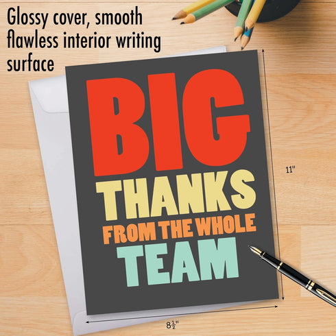 8.5 11 Inch) J6884TYG-US NobleWorks - Coach Thank You Greeting Card with Envelope Group, Coworker, Gang (Big x Big