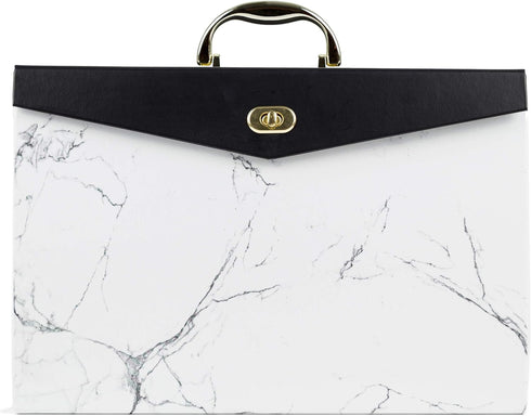 U Brands Fashion Expandable File Folder, Legal Size, 19 Pockets, Stylish Marble Print