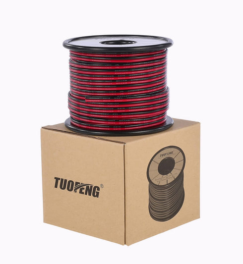 22awg 100 22 2 12V/24V TUOFENG Electrical Wire ft Gauge Led Wire Pin Extension Cable Wire Red Black Wires DC Cable