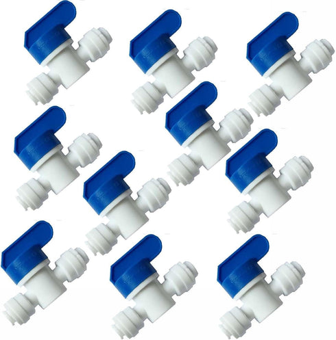 Lemoy Quick Connect Fitting Equal Straight OD Tube Ball Valve 1/4-Inch by 1/4-Inch (Pack 10)