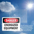 (2 Pack) Energized Equipment OSHA Danger Sign, 7 Inch X 5 Inch Vinyl Label Decal, Weather Resistant
