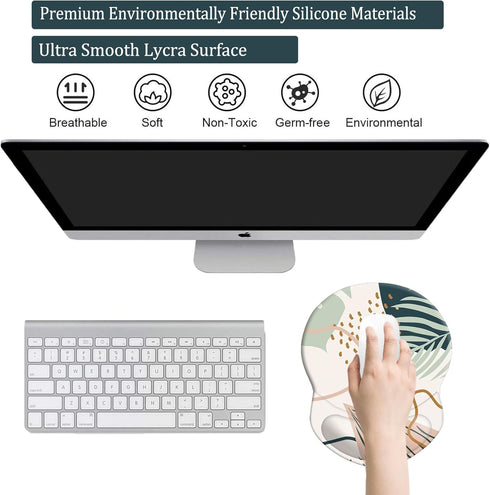 Mouse Pad with Support - Ergonomic Pain Relief Computer Mouse Pad, Comfortable Wrist Rest for Home Office Gaming