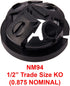 iMBAPrice NM94-100 (100-Pack) Plastic Black Button Push-in NM Cable Romex Connector, 3/8 Trade Size, Fits 1/2-Inch Knock Outs, Black by iMBAPrice