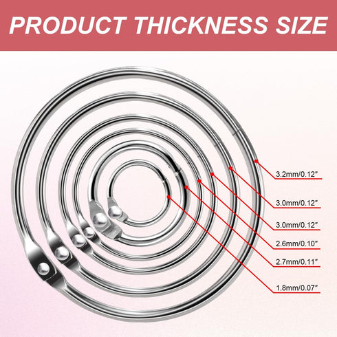 ManTangSun 15 Pack 5/8" 16mm Mini Binder Rings Metal Loose Leaf Loop Book Ring for Flash Card Index, Silver