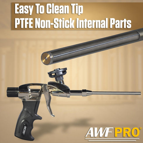 5/16 Nozzles AWF PRO Spray Foam Gun in Barrel with Precision for Tight Spaces Adjustable Flow Control, Contractor-Grade