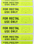 Hybsk Rectal Use Only Stickers, 1.5" x 0.375" Fluorescent Yellow with Permanent Adhesive, 500 Labels Per Roll