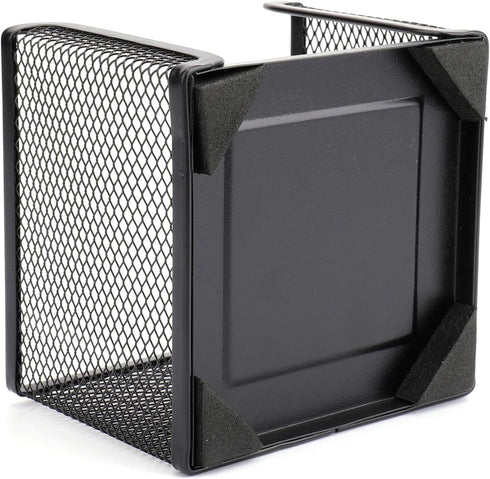 Suwimut 4 Pack Mesh Memo Holder, Black Metal Sticky Note Holder for Pen, Pencil, Paperclip, Office Home School Organizer
