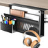 Litwaro Desk Side Storage Organizer, Clamp on Under Desk Laptop Holder, No Drill Mount with Magnetic Pen Holder (Black)