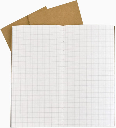 RICCO BELLO Graph Grid Travelers Journal Refill, 8.25 x 4.25 inches, Set of 3