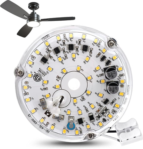 Frandilo 4inch Ceiling Fan LED Light Replacement 6000K, 18W LED Retrofit Kit Dimmable