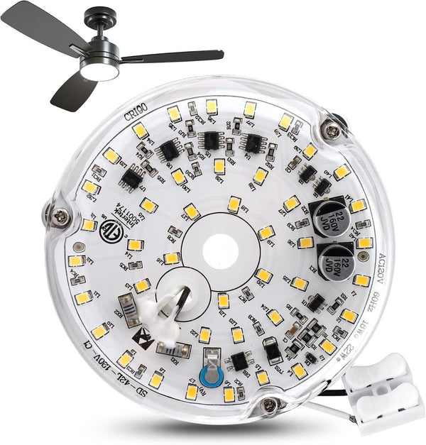 Frandilo 4inch Ceiling Fan LED Light Replacement 6000K, 18W LED Retrofit Kit Dimmable